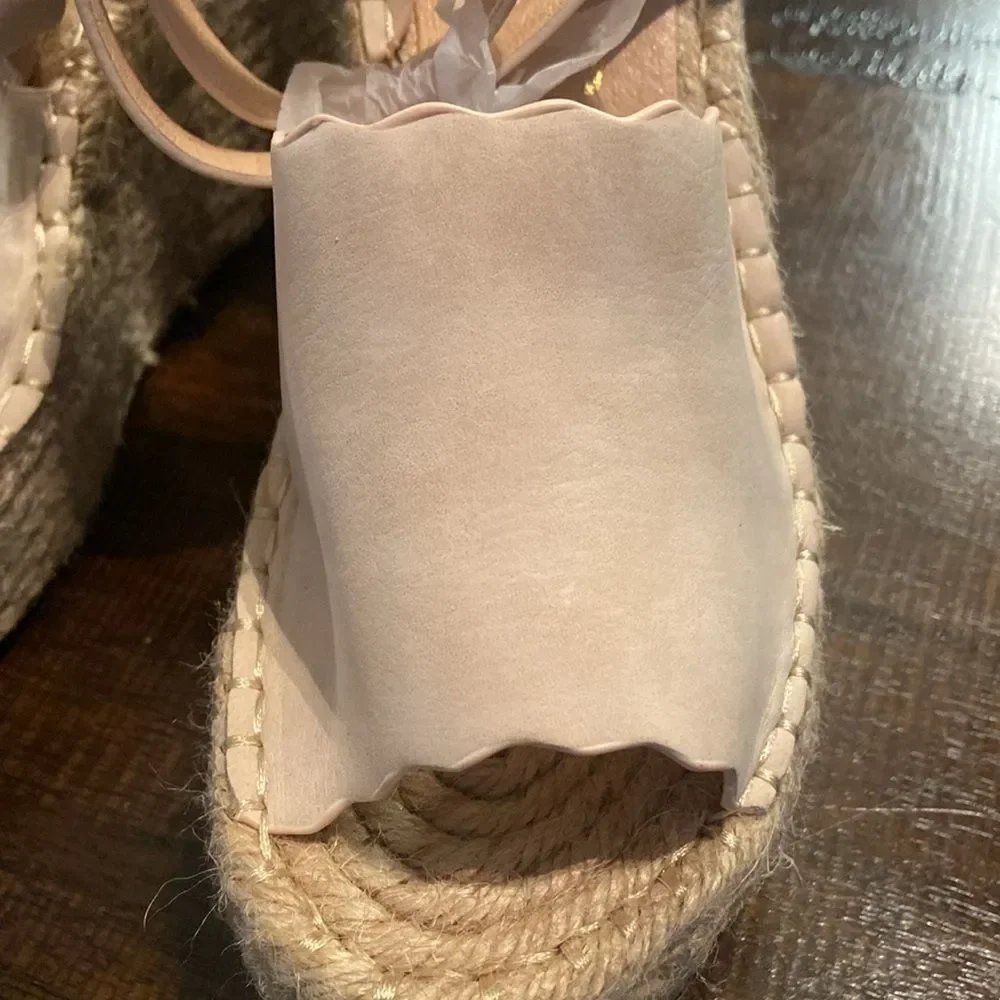 CCOCCI Cream Espadrille Jade Shoes with Ankle Strap
